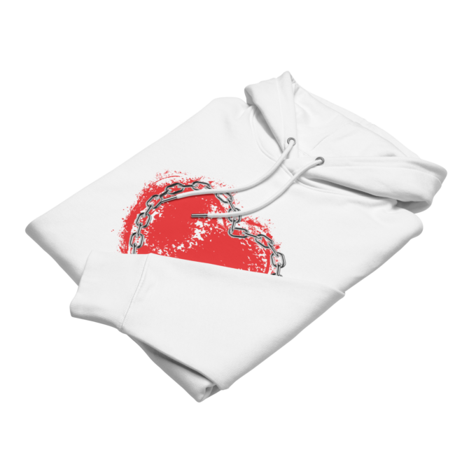 Folded 'Hearts' hoodie in premium material, ideal for casual comfort, white
