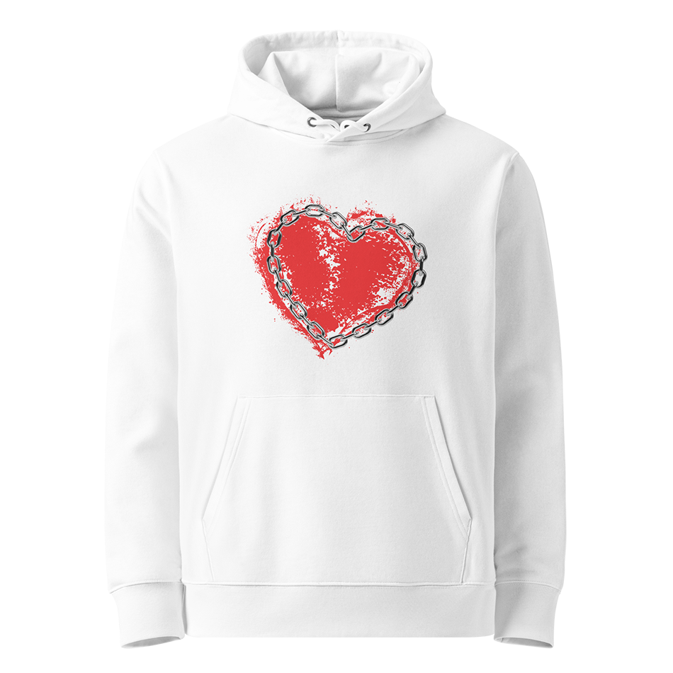 Minimalist hoodie with a subtle hearts print, perfect for cozy days and warm hugs