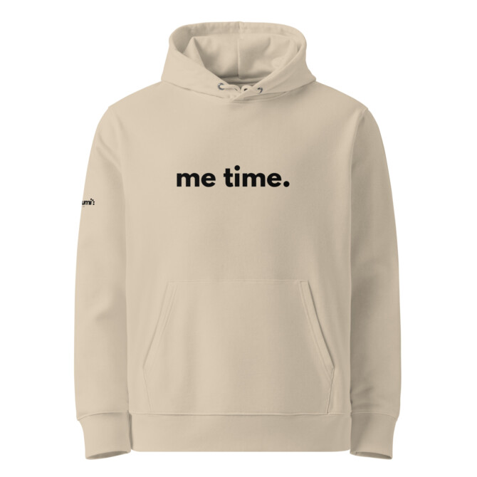 Neutral beige 'Me Time' hoodie, ideal for slow days and cozy evenings