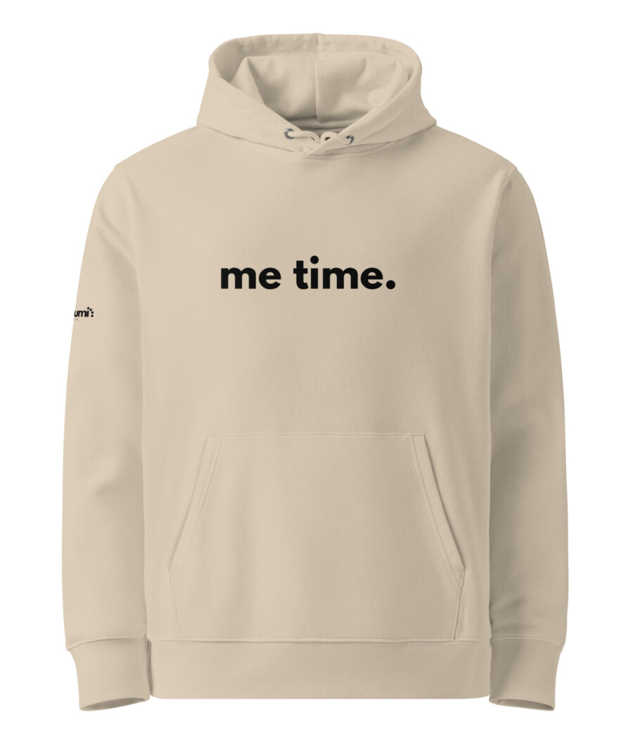 Neutral beige 'Me Time' hoodie, ideal for slow days and cozy evenings
