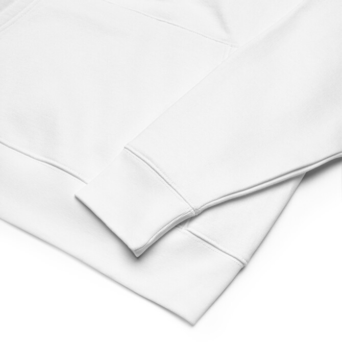 breathable cotton fabric of the white 'Me Time' hoodie