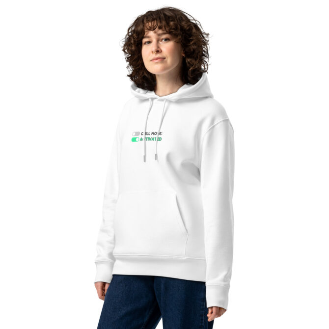 Comfy hoodie with 'Chill Mode: Activated' print, perfect for relaxation and lazy days